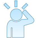 Stressed person icon representing a business owner frustrated by spam calls